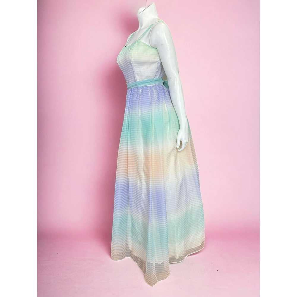 Vintage 70’s Pastel Rainbow Ombré Prom Homecoming… - image 4