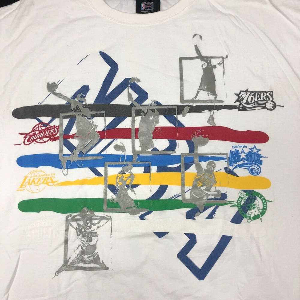 Y2K NBA UNK Paint Streaks Team Logo Tee T Shirt S… - image 3