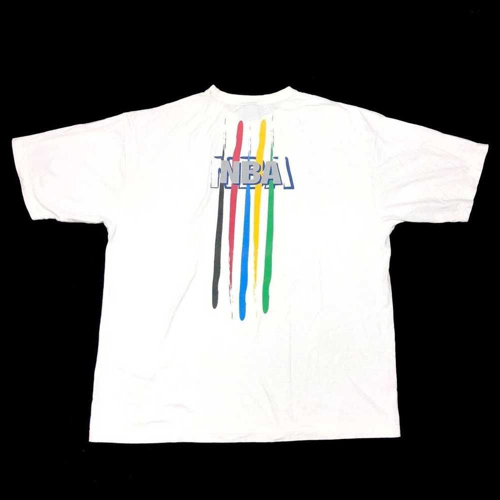 Y2K NBA UNK Paint Streaks Team Logo Tee T Shirt S… - image 5