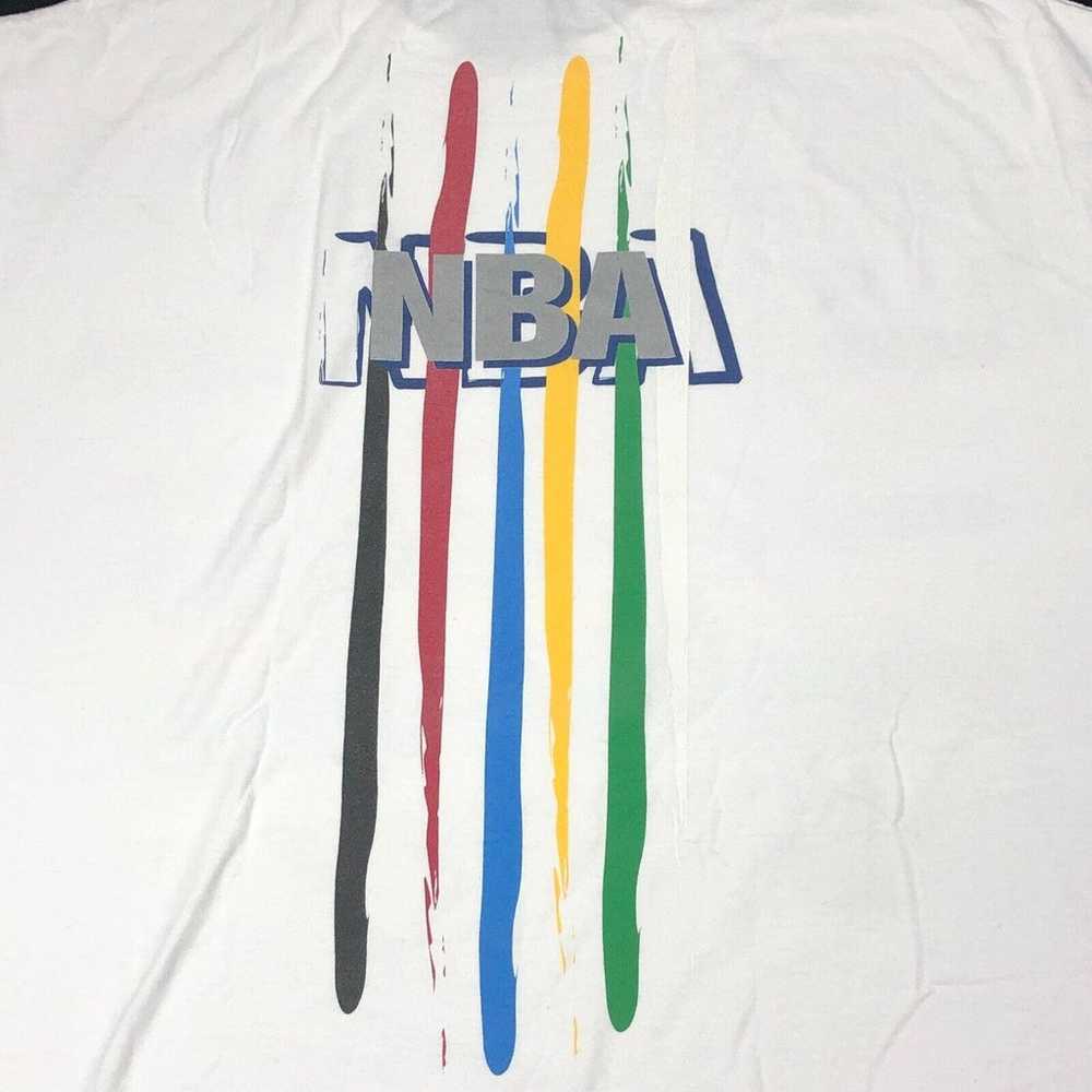 Y2K NBA UNK Paint Streaks Team Logo Tee T Shirt S… - image 6