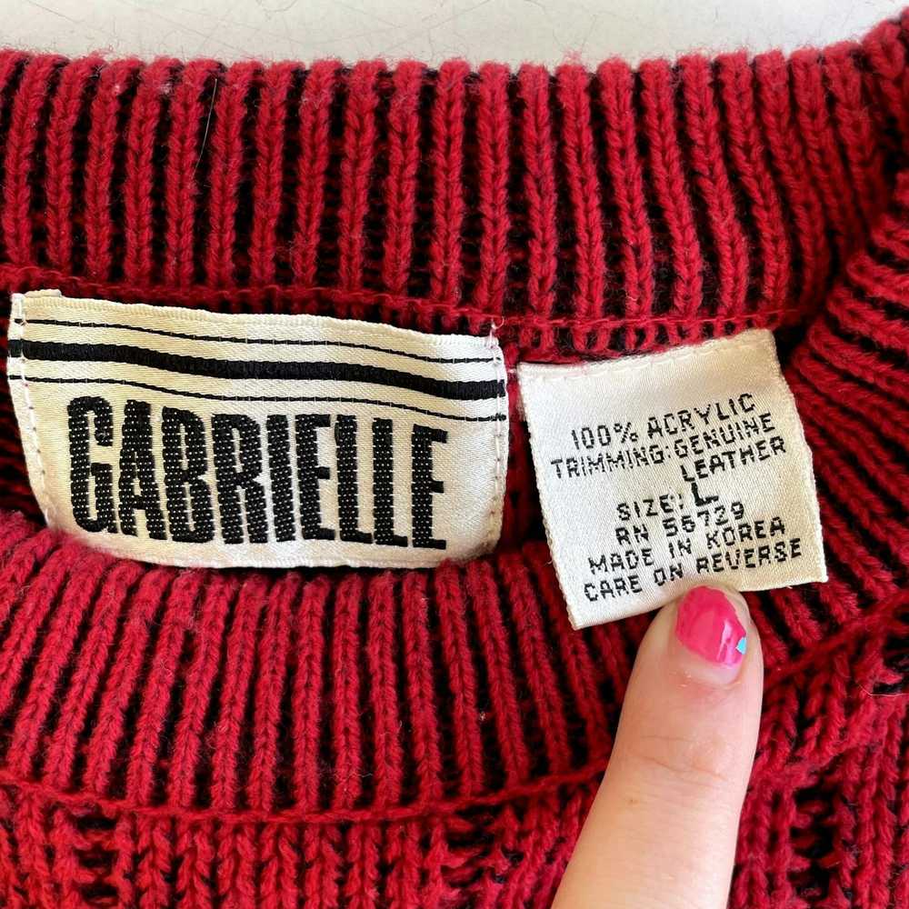Gabrielle 90’s Gabrielle Red Black GEOMETRIC Leat… - image 5