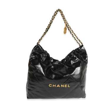 Chanel Chanel Black Quilted Shiny Calfskin Small … - image 1