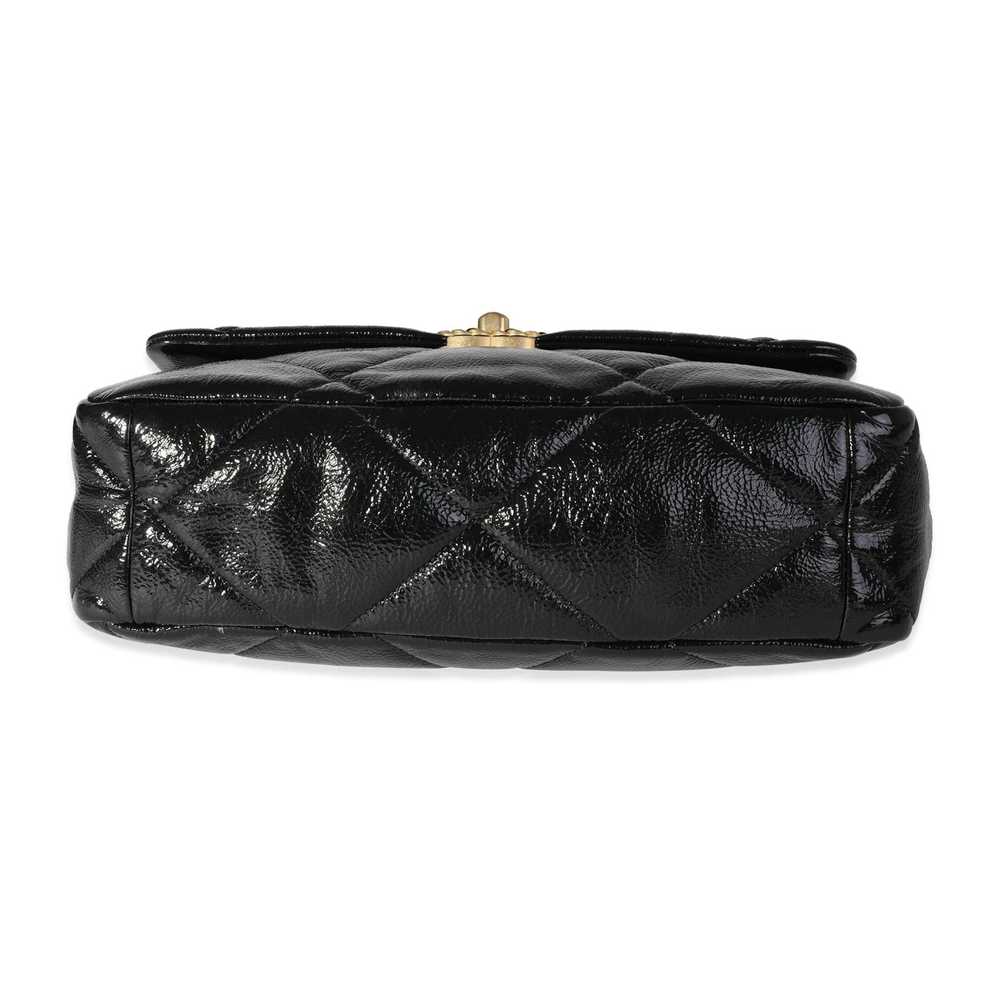 Chanel Chanel Black Quilted Patent Leather Large … - image 5