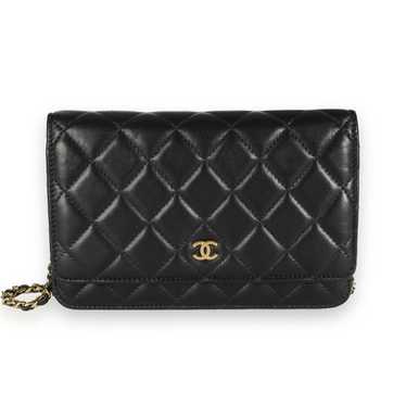 Chanel Chanel Black Quilted Lambskin Wallet on Ch… - image 1