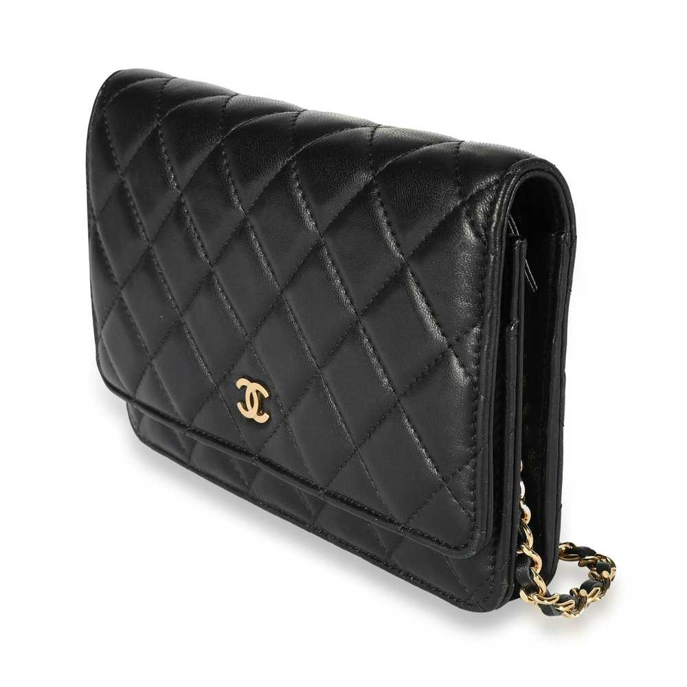 Chanel Chanel Black Quilted Lambskin Wallet on Ch… - image 2