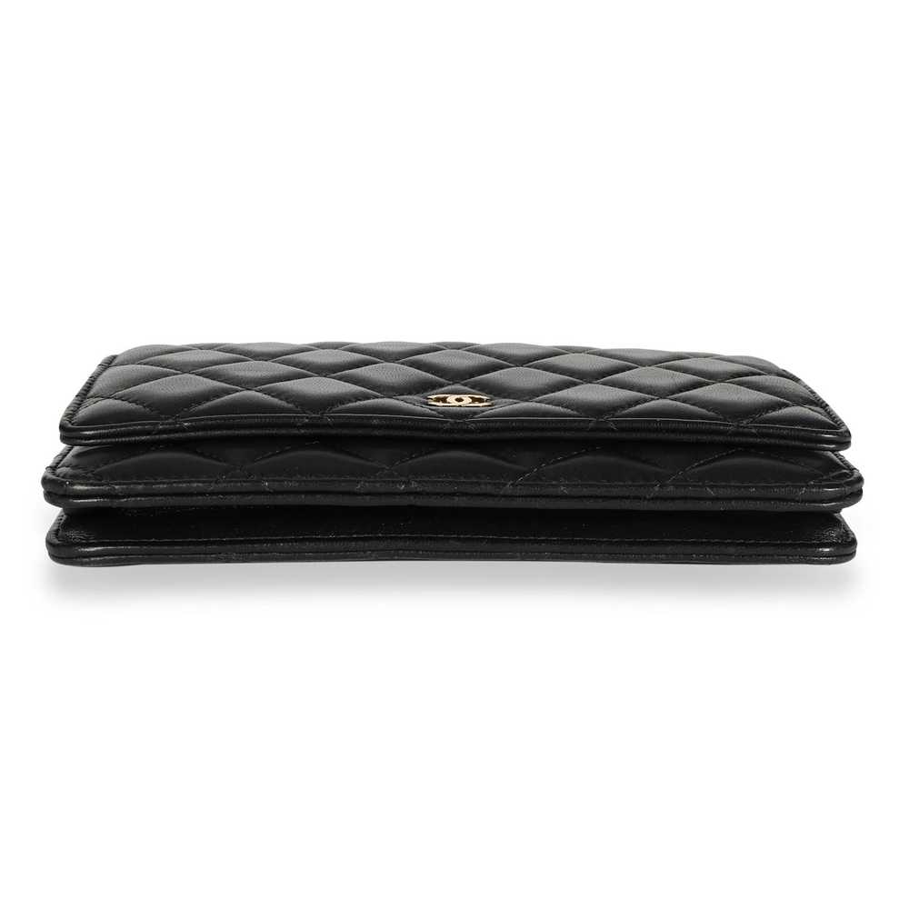 Chanel Chanel Black Quilted Lambskin Wallet on Ch… - image 5