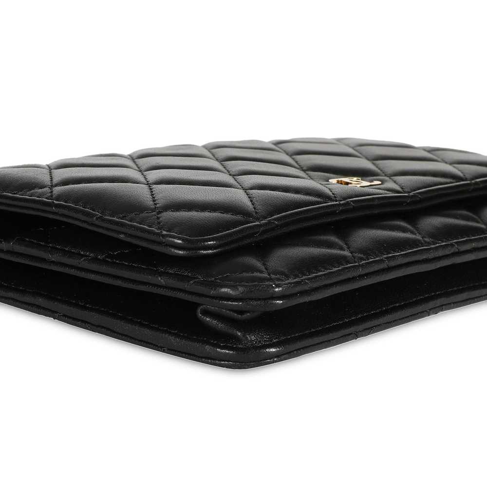 Chanel Chanel Black Quilted Lambskin Wallet on Ch… - image 6