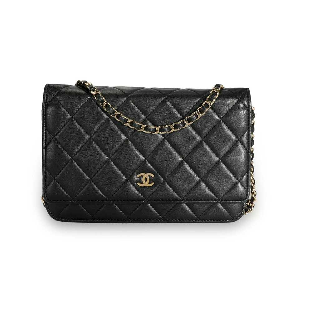 Chanel Chanel Black Quilted Lambskin Wallet on Ch… - image 1