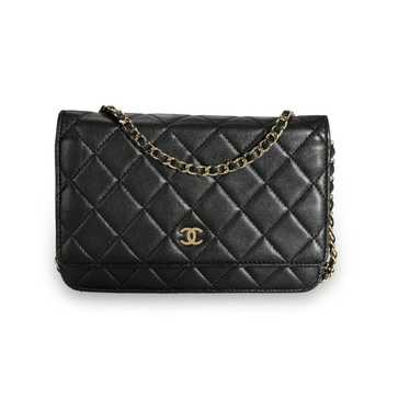 Chanel Chanel Black Quilted Lambskin Wallet on Ch… - image 1