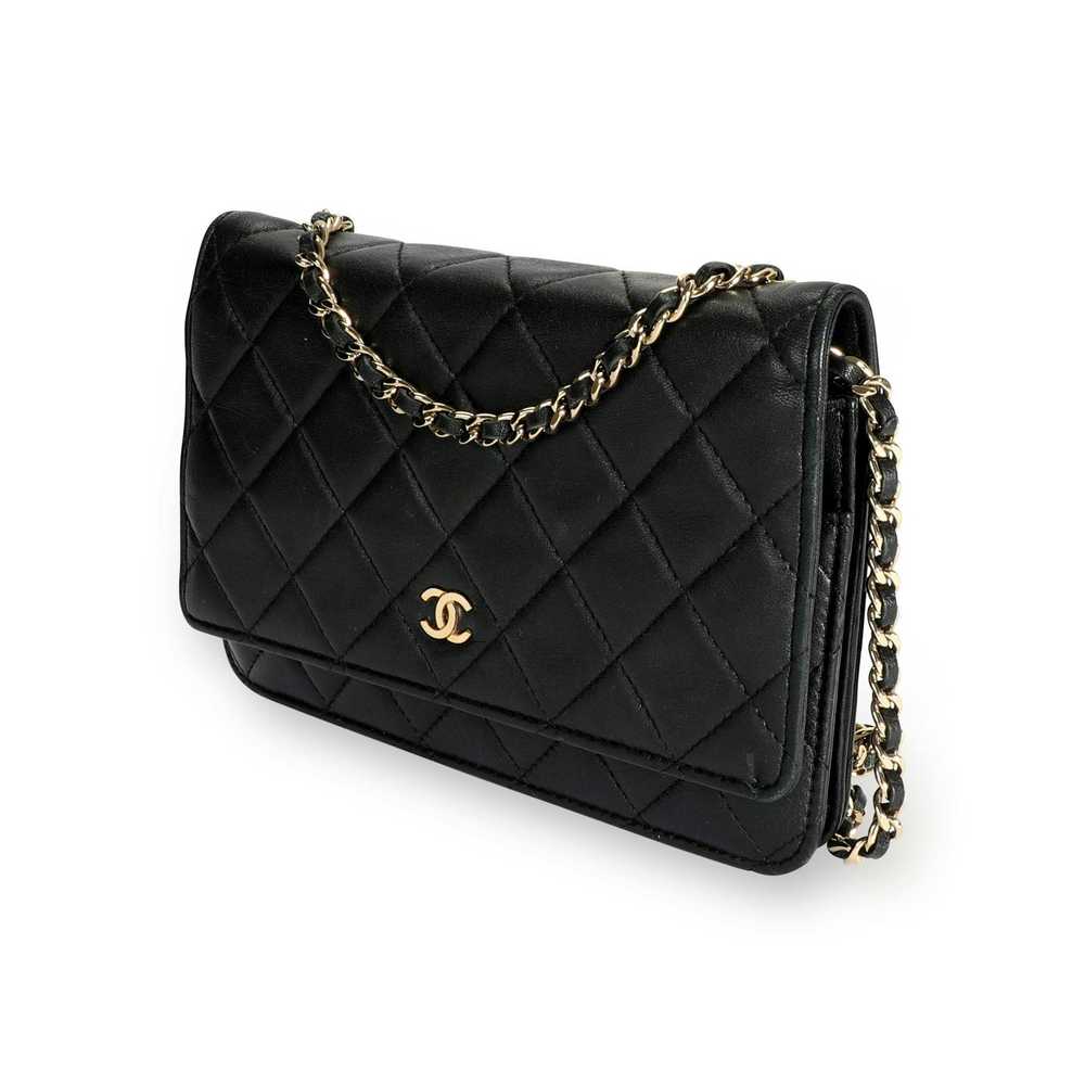 Chanel Chanel Black Quilted Lambskin Wallet on Ch… - image 2