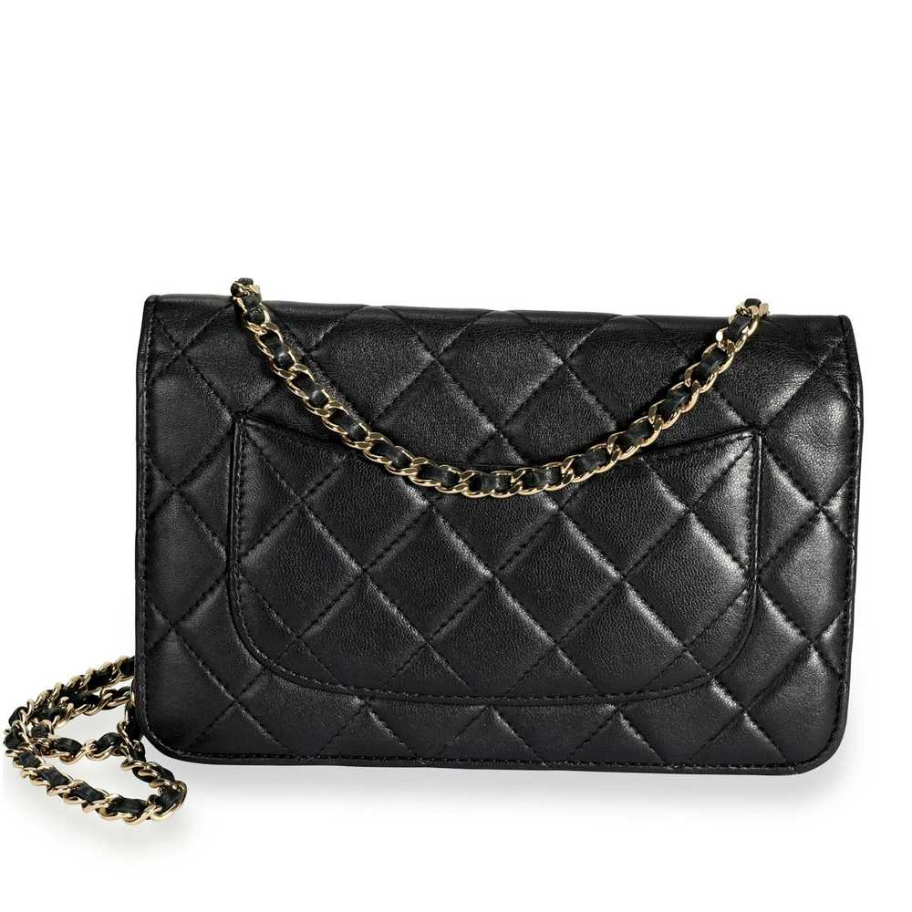 Chanel Chanel Black Quilted Lambskin Wallet on Ch… - image 3