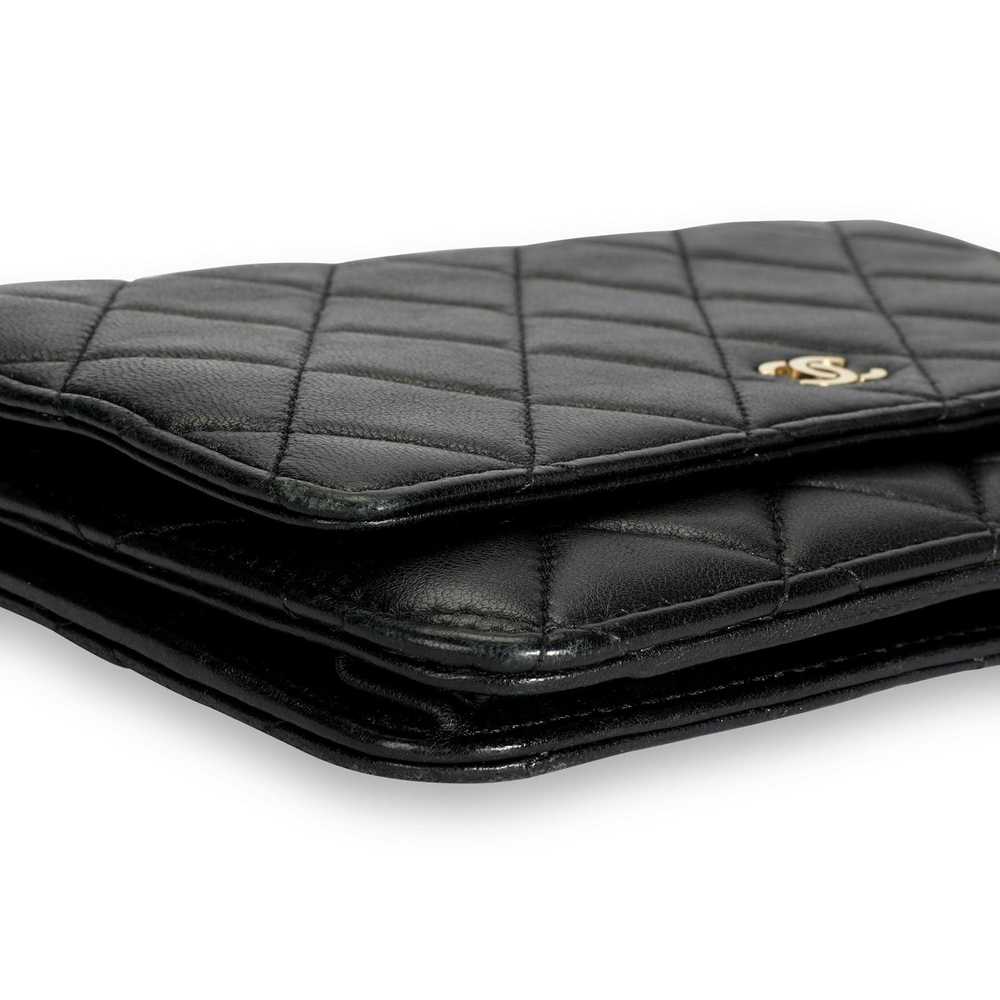 Chanel Chanel Black Quilted Lambskin Wallet on Ch… - image 6