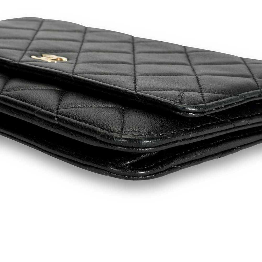 Chanel Chanel Black Quilted Lambskin Wallet on Ch… - image 7