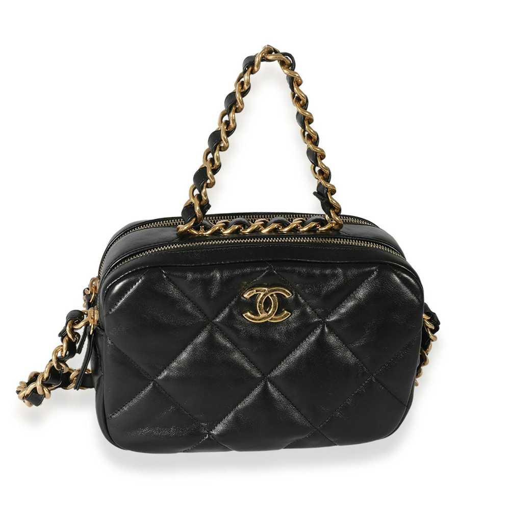 Chanel Chanel Black Quilted Lambskin Small Bowlin… - image 1