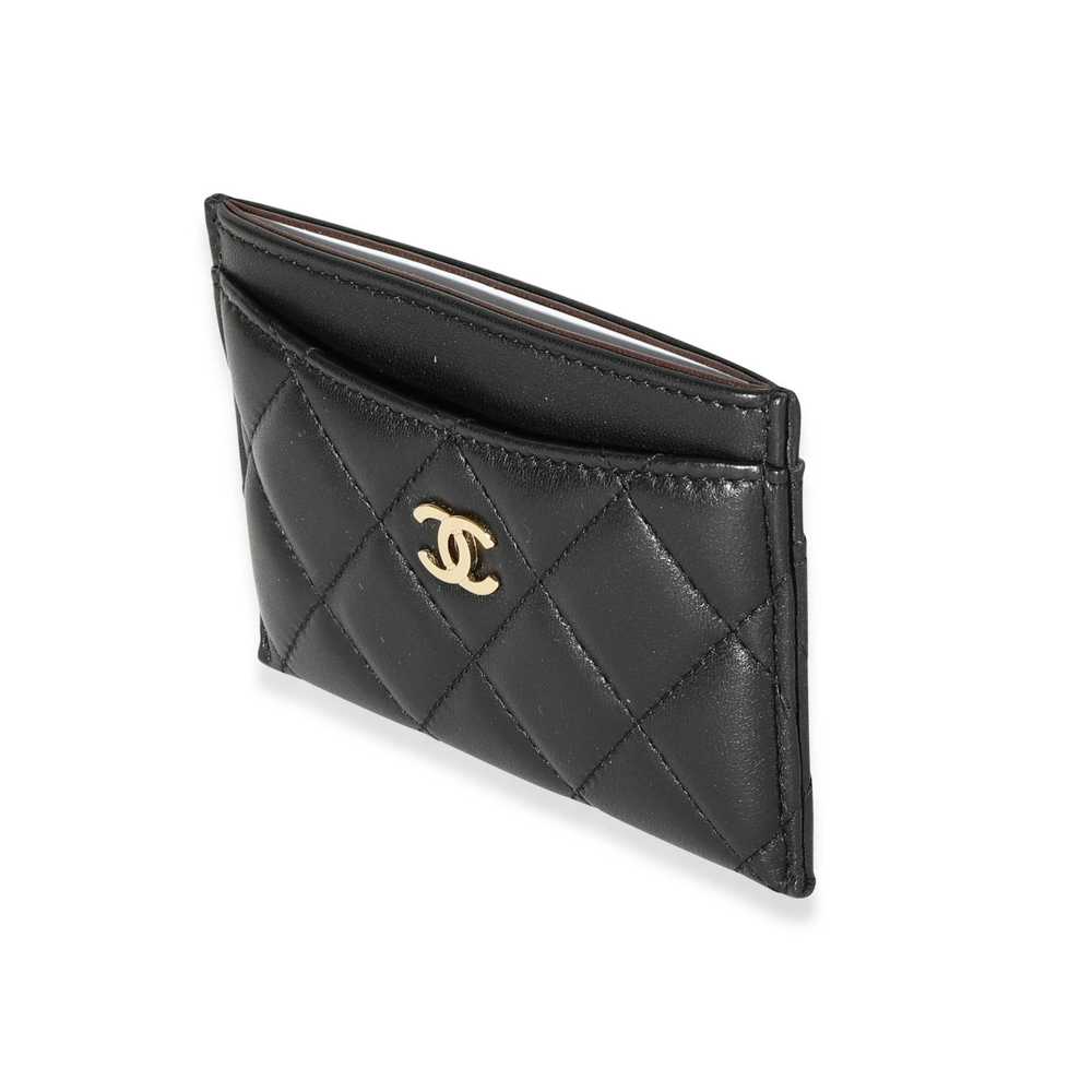 Chanel Chanel Black Quilted Lambskin Classic Card… - image 2