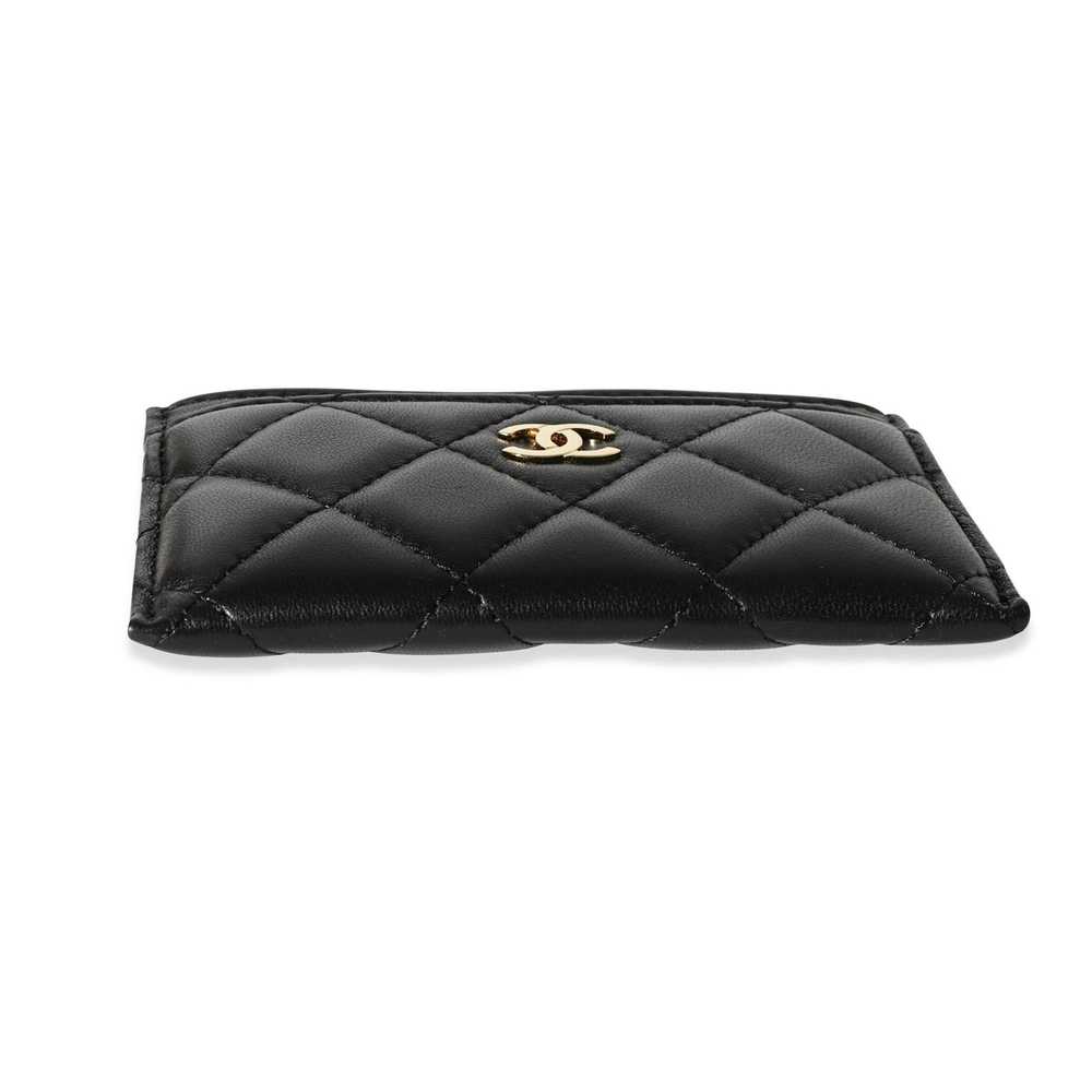 Chanel Chanel Black Quilted Lambskin Classic Card… - image 4