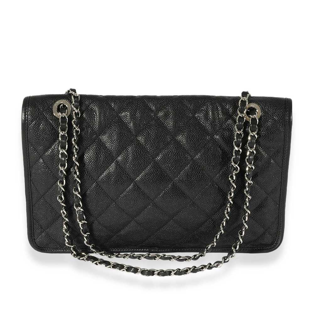 Chanel Chanel Black Quilted Caviar Large French R… - image 3