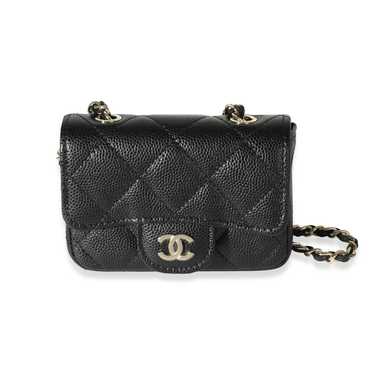 Chanel Chanel Black Quilted Caviar Classic Mini C… - image 1