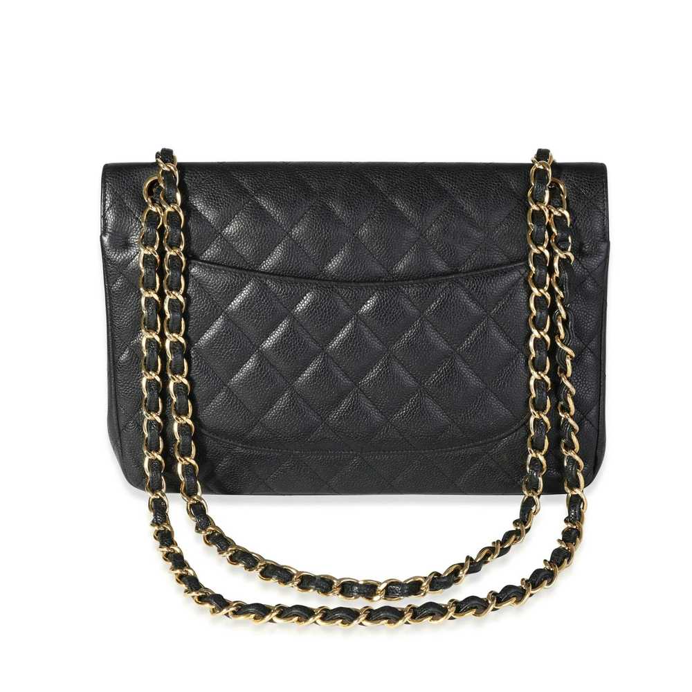 Chanel Chanel Black Quilted Caviar Classic Jumbo … - image 3