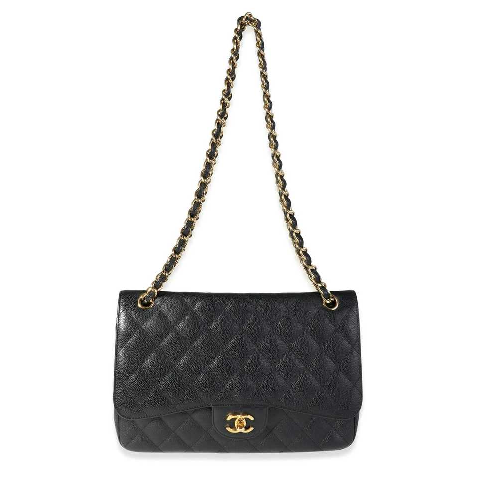 Chanel Chanel Black Quilted Caviar Classic Jumbo … - image 8