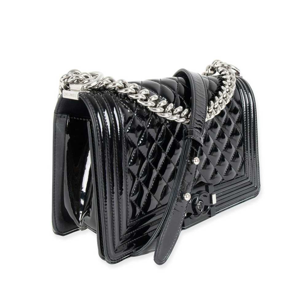Chanel Chanel Black Patent Leather Quilted Old Me… - image 6