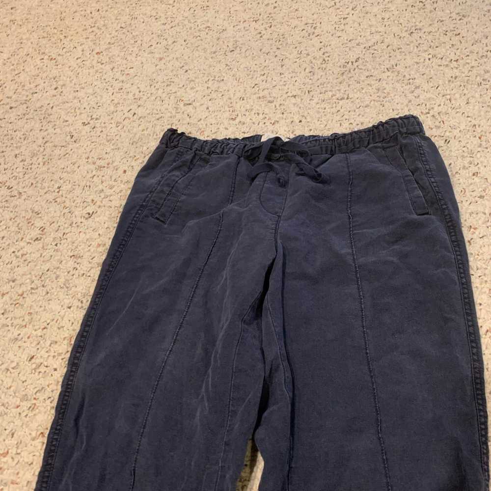 Lou & Grey Lou & Grey 4 Pants Blue Linen Elastic … - image 12