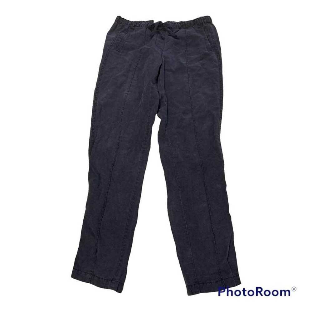 Lou & Grey Lou & Grey 4 Pants Blue Linen Elastic … - image 1