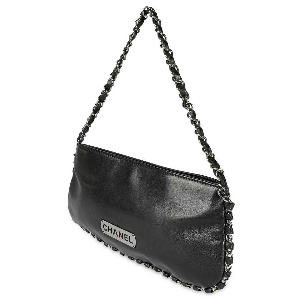 Chanel Chanel Black Lambskin Chain Pochette - image 2