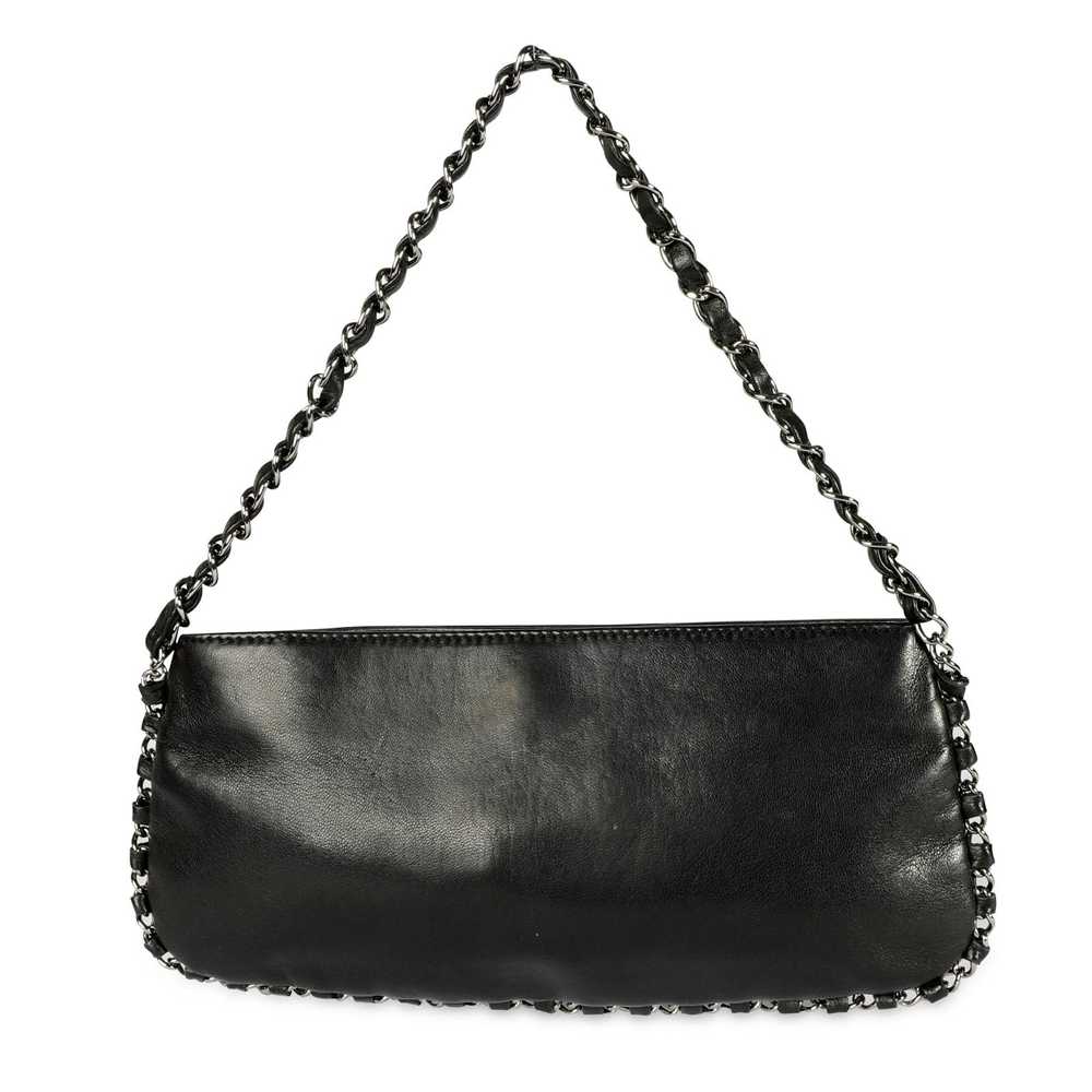 Chanel Chanel Black Lambskin Chain Pochette - image 3