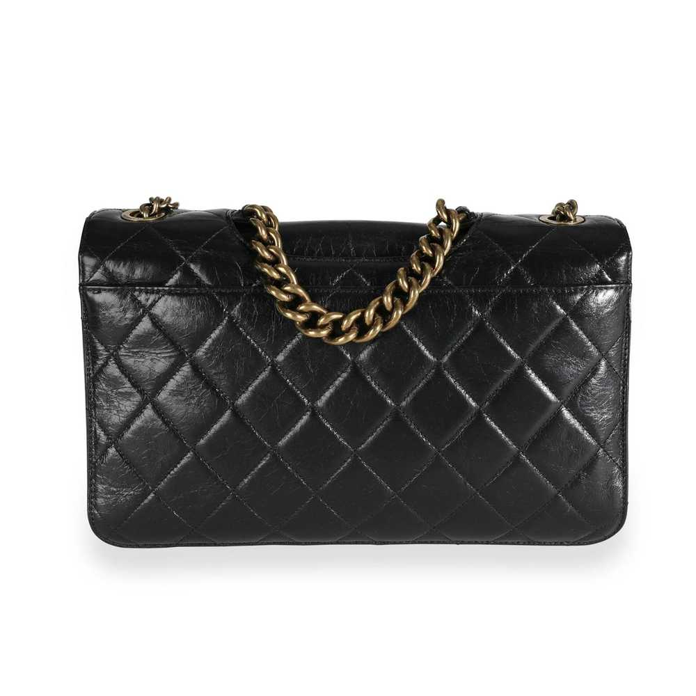 Chanel Chanel Black Aged Leather Perfect Edge Fla… - image 3