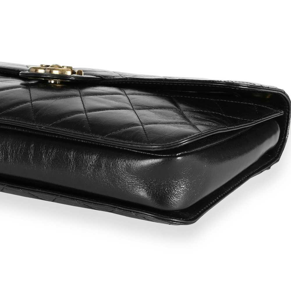 Chanel Chanel Black Aged Leather Perfect Edge Fla… - image 7