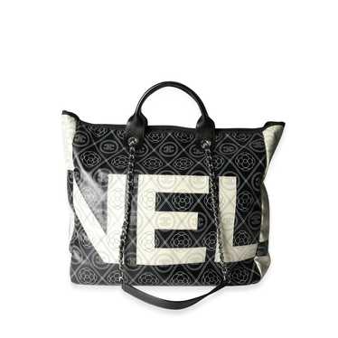 Chanel Chanel Black and Beige Coated Canvas and L… - image 1