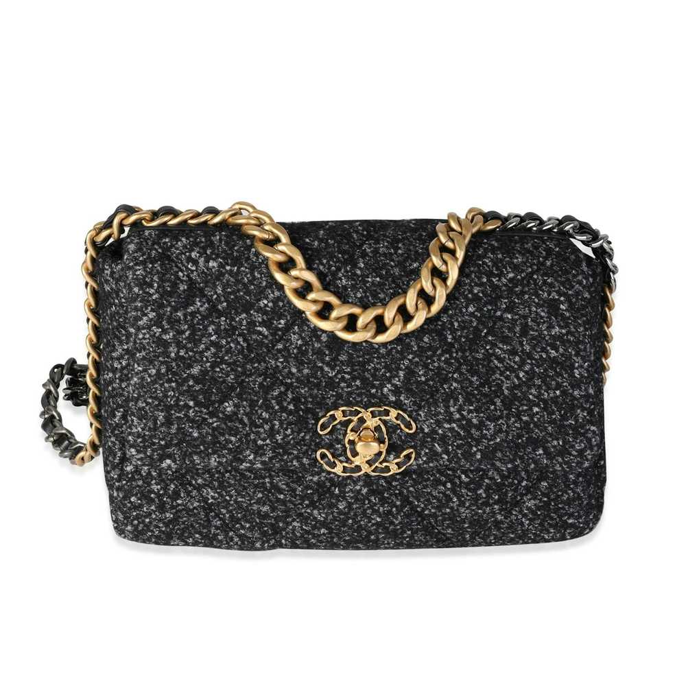 Chanel Chanel Black & Charcoal Boucle Medium Chan… - image 1