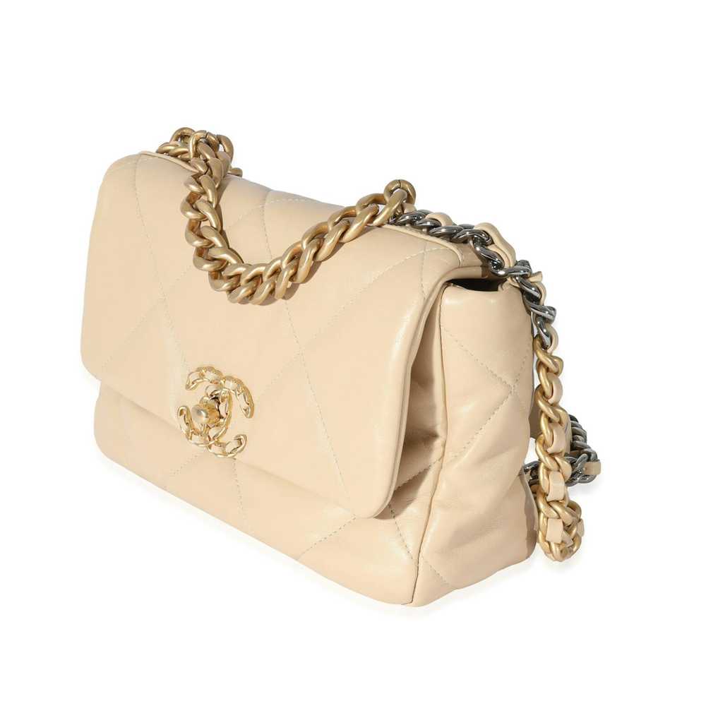 Chanel Chanel Beige Quilted Lambskin Medium Chane… - image 2