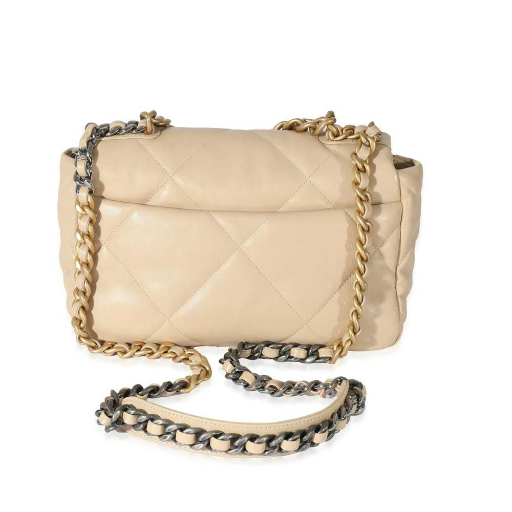 Chanel Chanel Beige Quilted Lambskin Medium Chane… - image 3