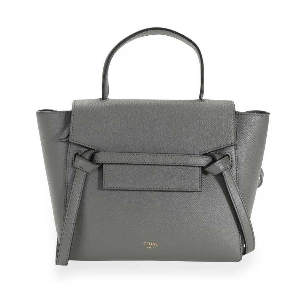 Celine Celine Grey Grained Leather Nano Belt Bag - image 1