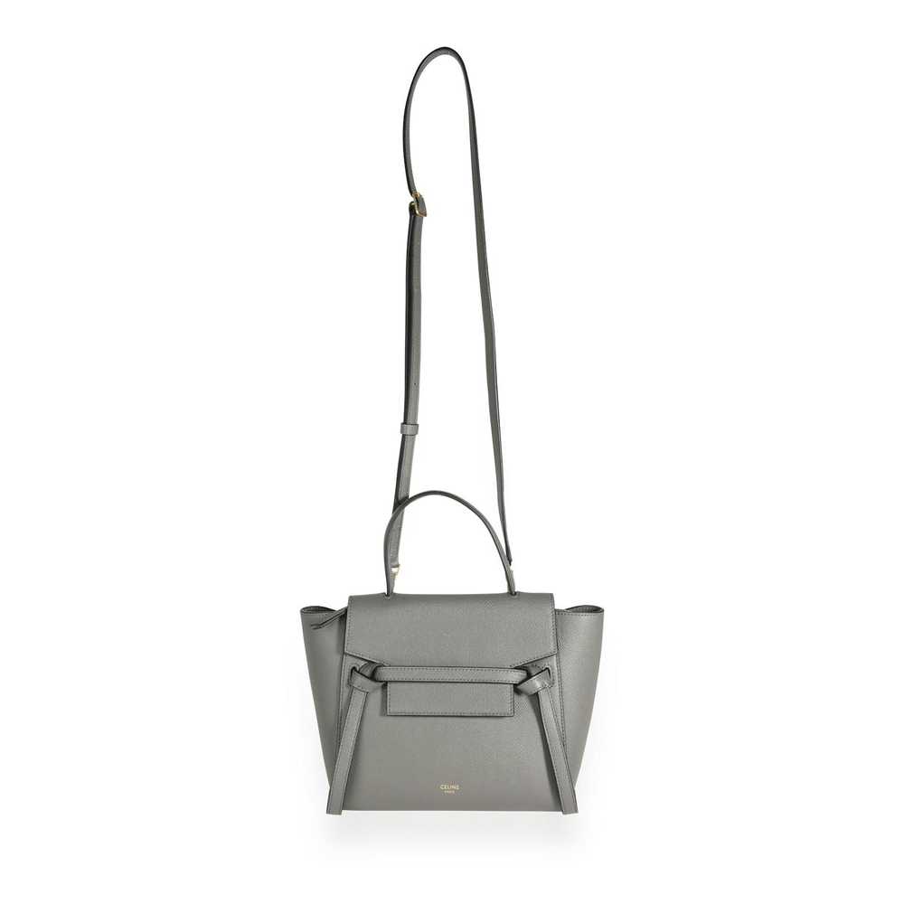 Celine Celine Grey Grained Leather Nano Belt Bag - image 3