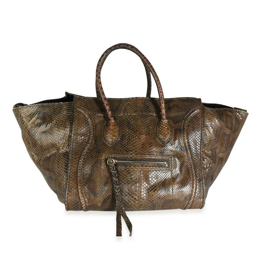Celine Celine Brown Python Small Phantom Luggage Tote - Gem