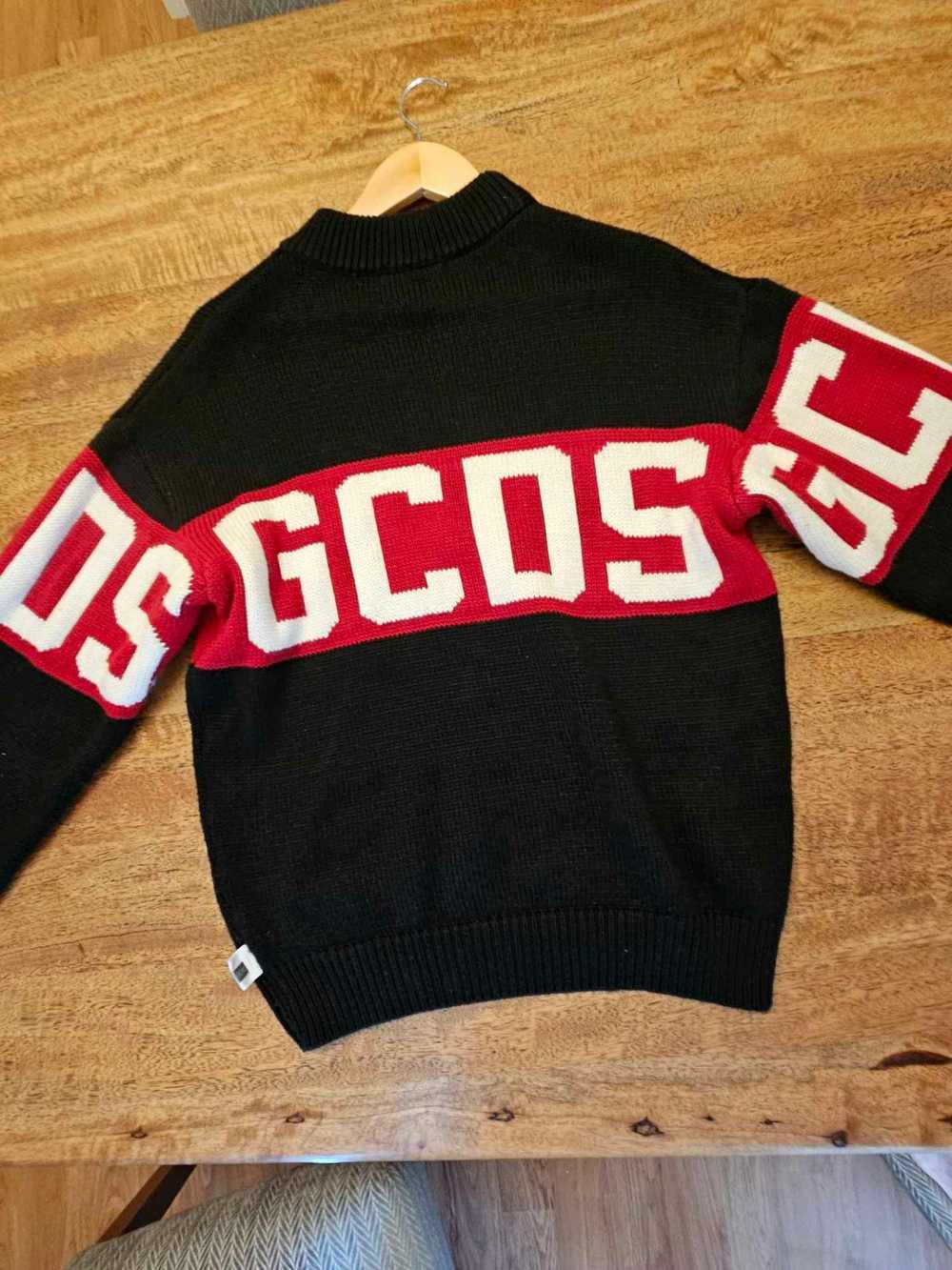 GCDS GCDS WOOL LOGO BAND SWEATER BLACK RED - image 1