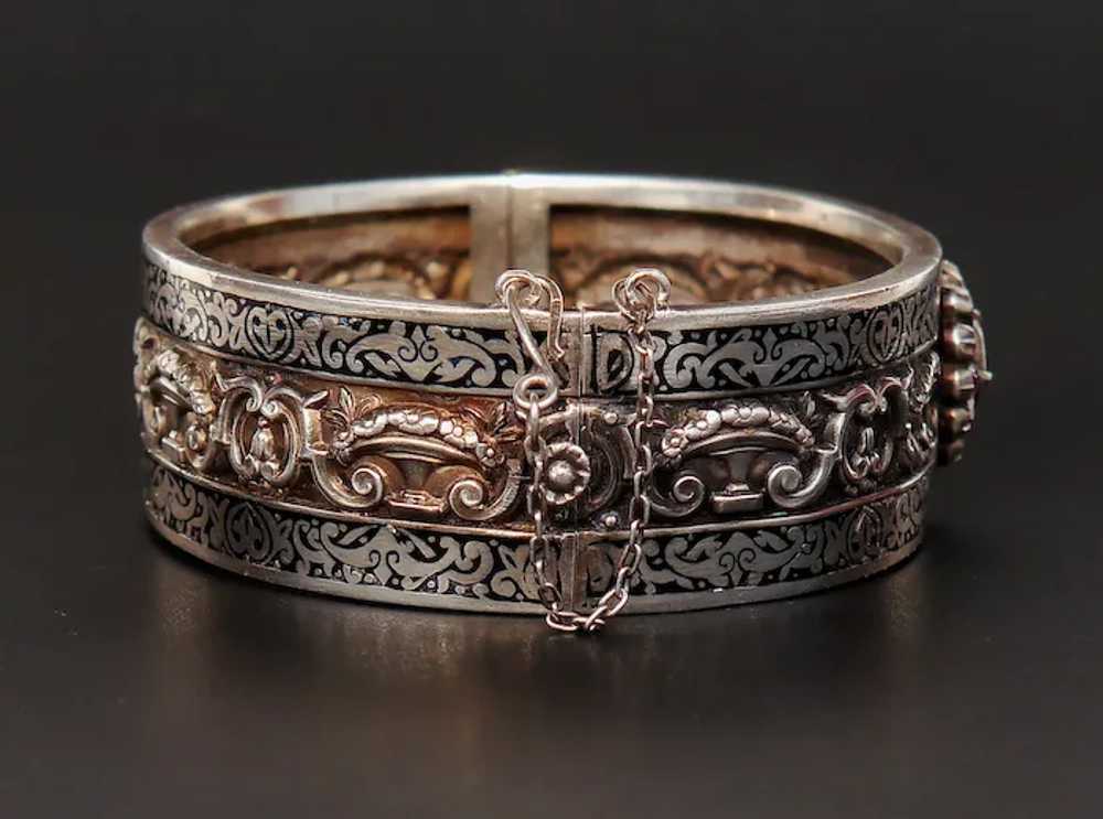 Imperial Russian 84 Silver Bangle Bracelet natura… - image 11