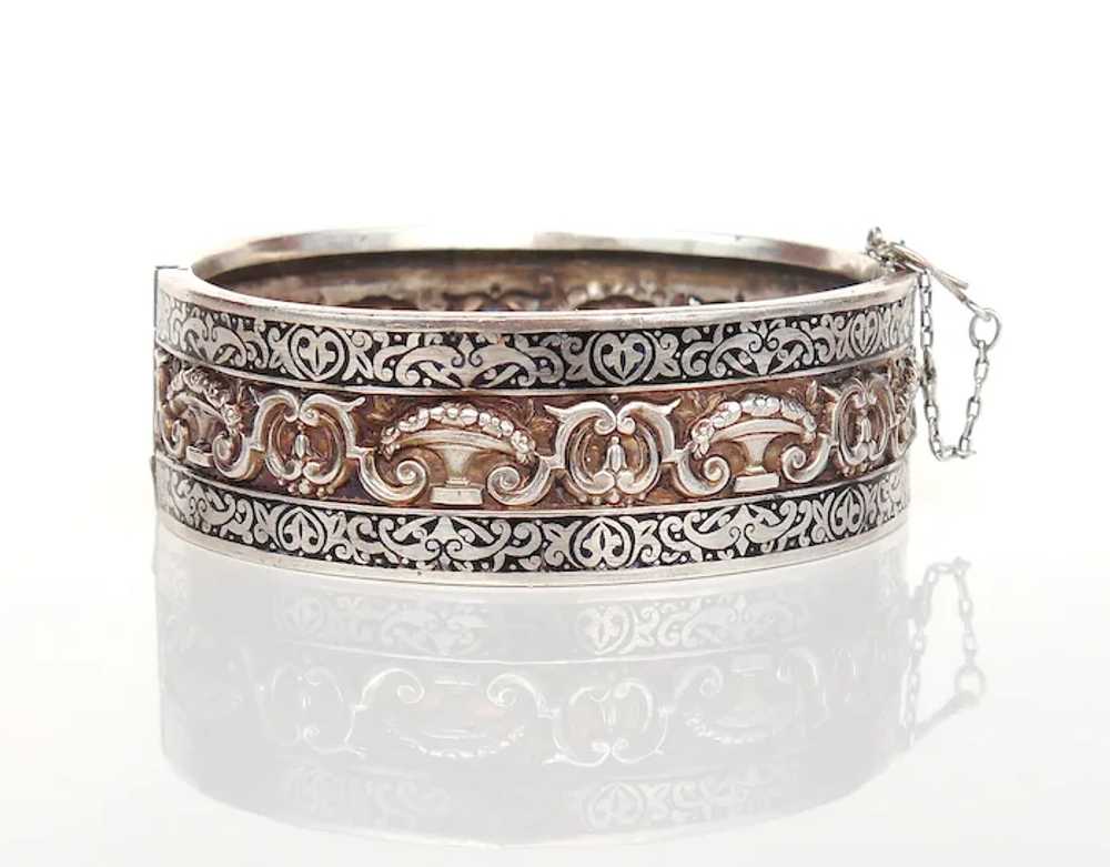 Imperial Russian 84 Silver Bangle Bracelet natura… - image 5