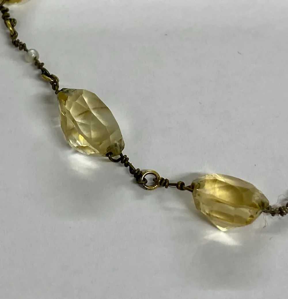 Antique Citrine and Seed Pearl Bracelet - image 3