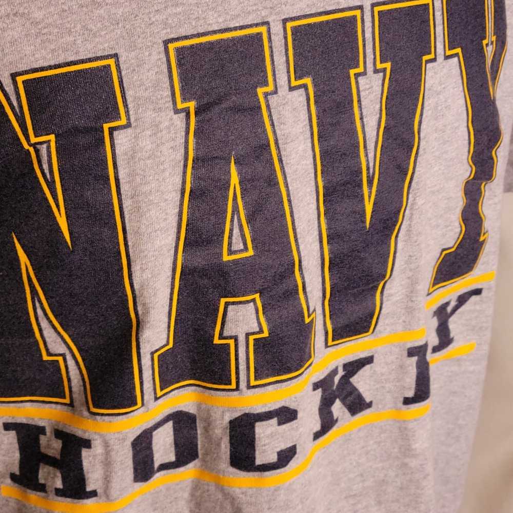 Vintage Navy Hockey Single Stitch MV Sport Shirt … - image 2