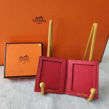 HERMES エルメス ミニフォートケース 写真 ☆ほぼ未使用！HERMES エルメス レザー ミニフォトケース 写真