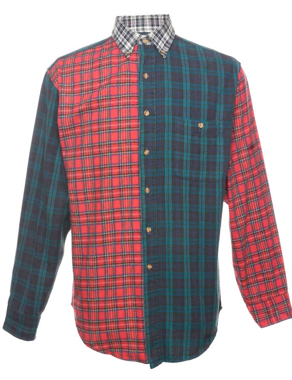 Patchwork Checked Shirt - S - image 1