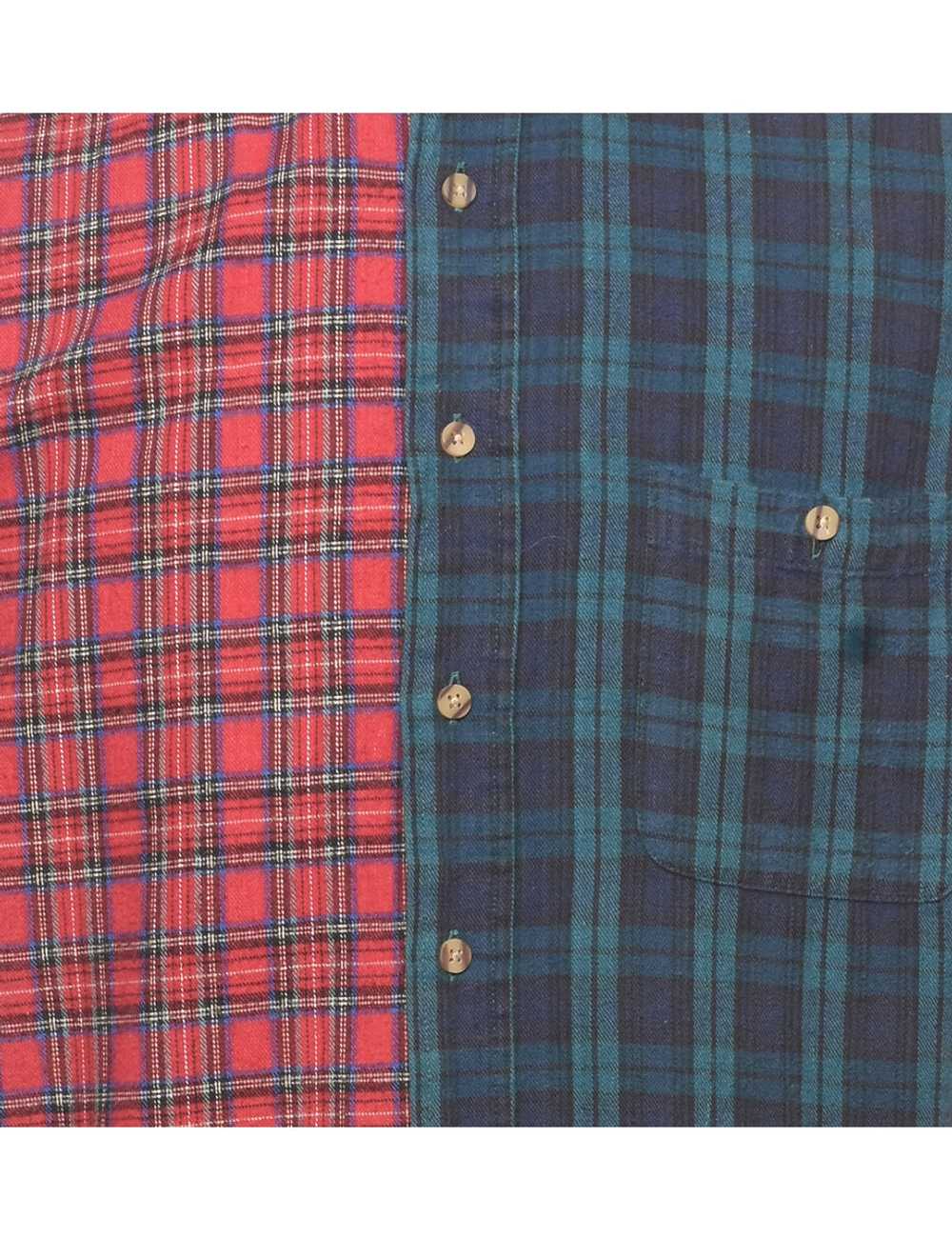 Patchwork Checked Shirt - S - image 3