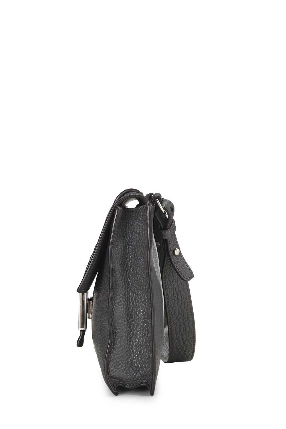 Grey Leather Flat Baguette Bag Medium - image 3