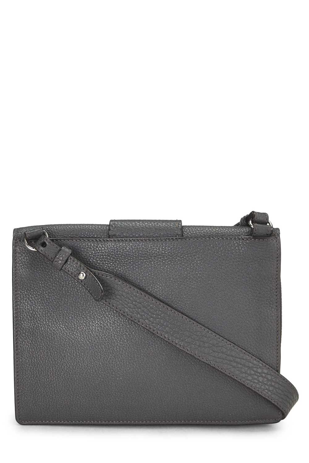 Grey Leather Flat Baguette Bag Medium - image 4