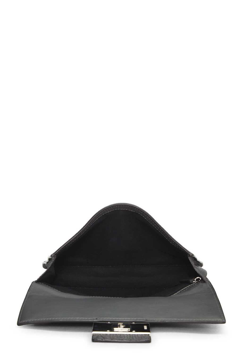 Grey Leather Flat Baguette Bag Medium - image 6