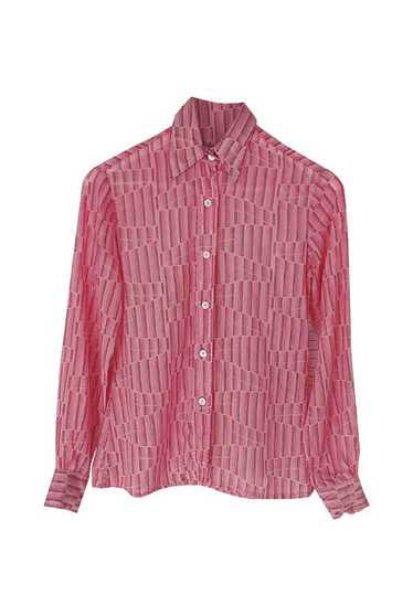 90's shirt - Superb Michel Axel pink patterned shi